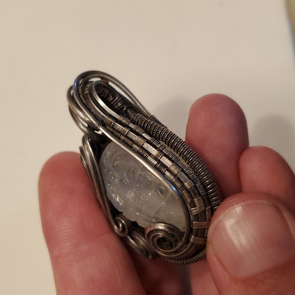 Moonstone Pendant--Beautiful Carved Moonstone - Picture 5 of 6